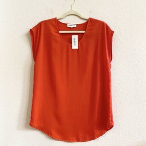 NWT Sugar Lips Womens Shirt Small‎ Red Short Sleeve Tunic Polyester Pullover Top